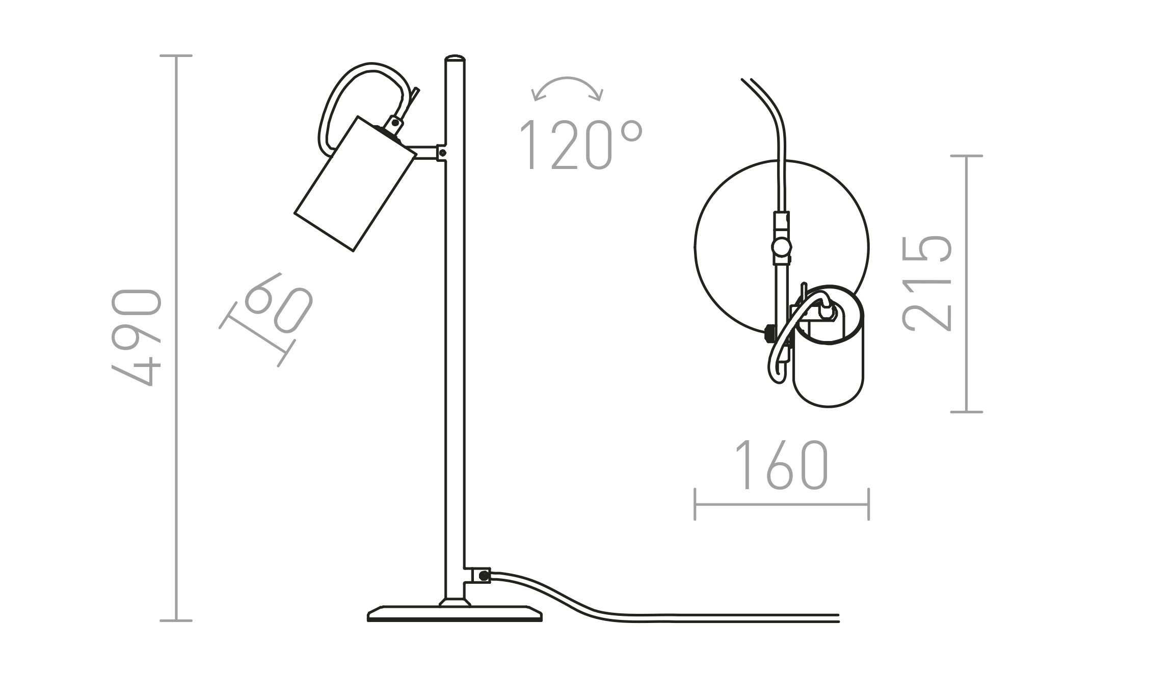BUGSY PÖYTÄ - Product sketch