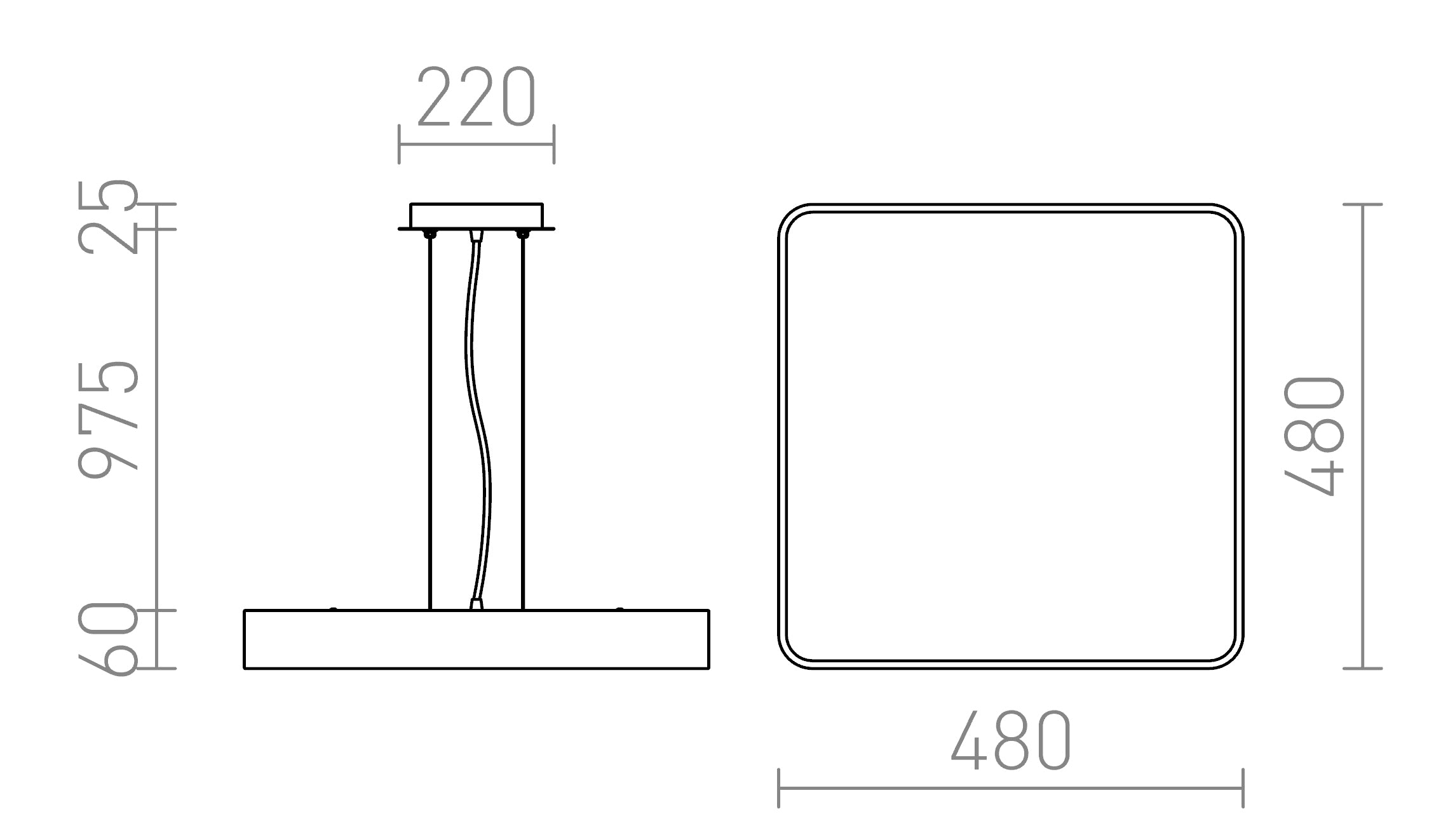 MENSA SQ 48 RIIPPUVALAISIN - Product sketch