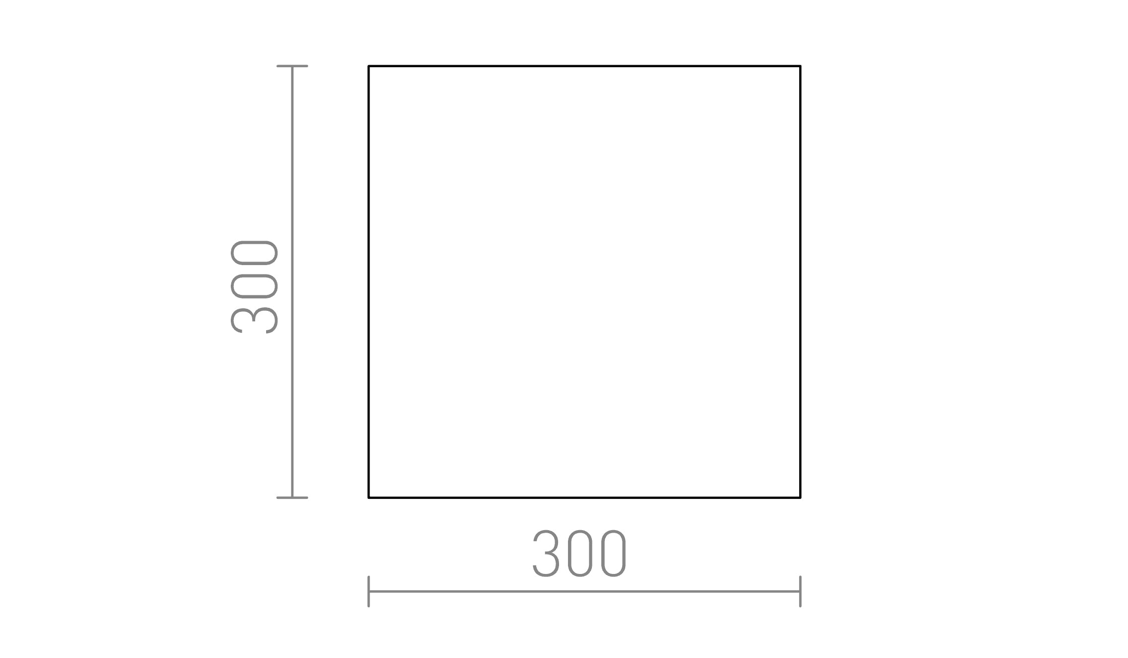VALONJAKAJA PMMA NELIKULMAINEN 30 - Product sketch