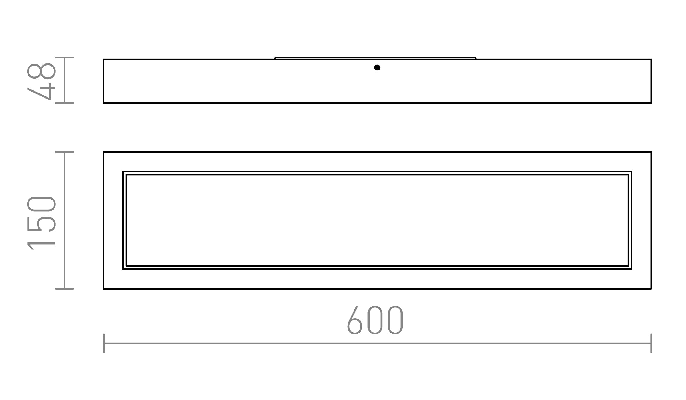 STRUCTURAL LED PINTA-ASENNETTAVA 60X15 - Product sketch