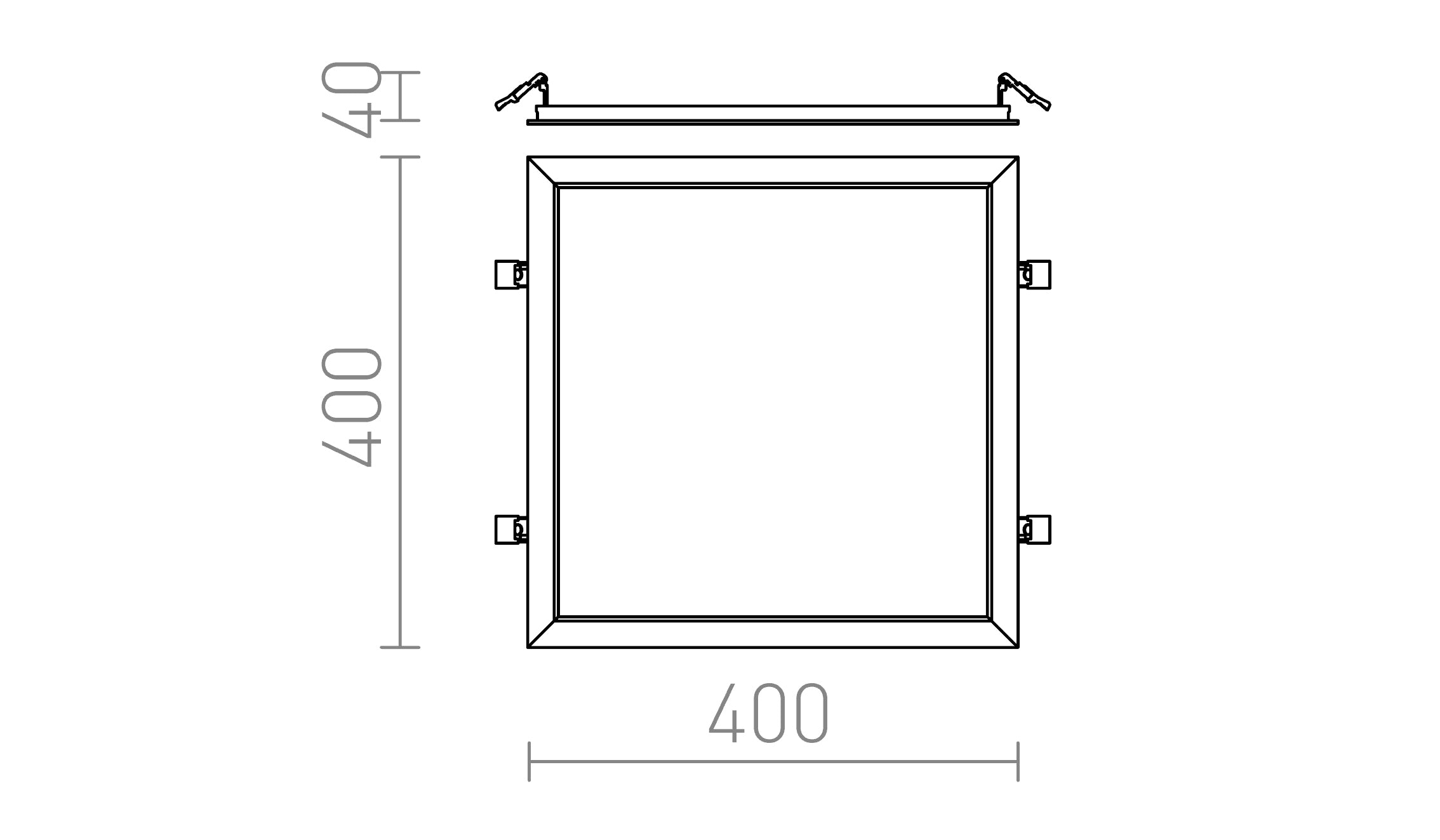 STRUCTURAL LED UPOTETTU 40X40 - Product sketch