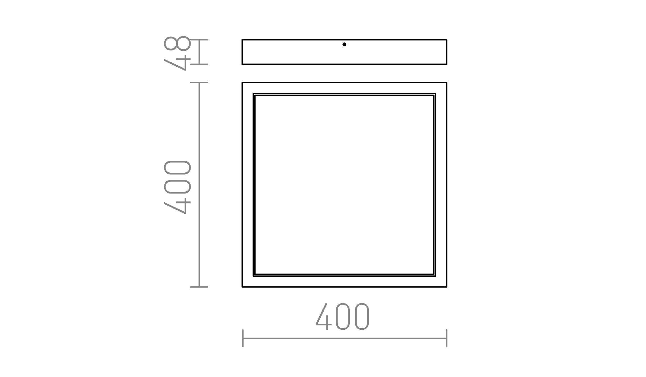 STRUCTURAL LED PINTA-ASENNETTAVA 40X40 - Product sketch