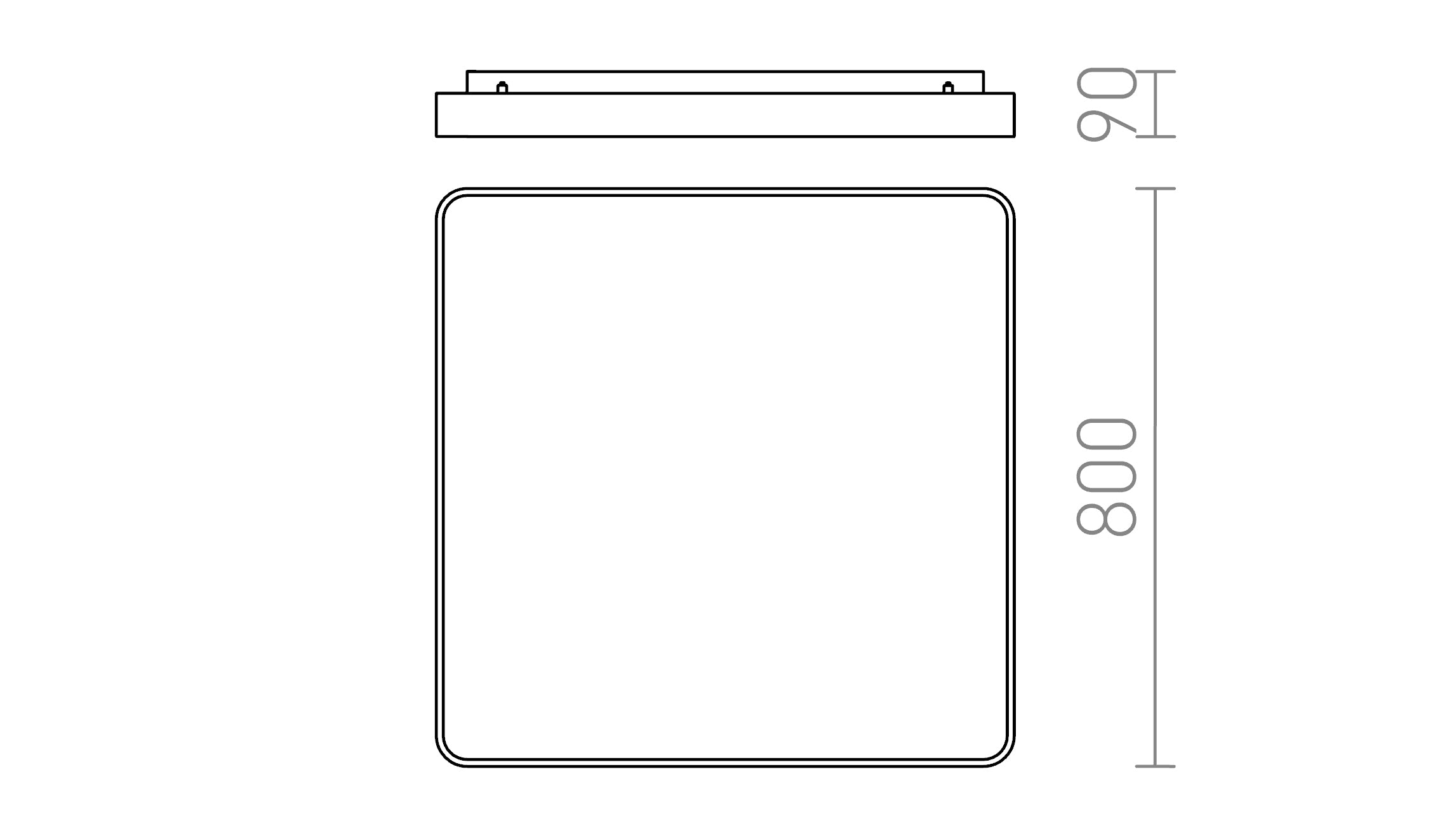 MENSA SQ 80 KATTO - Product sketch
