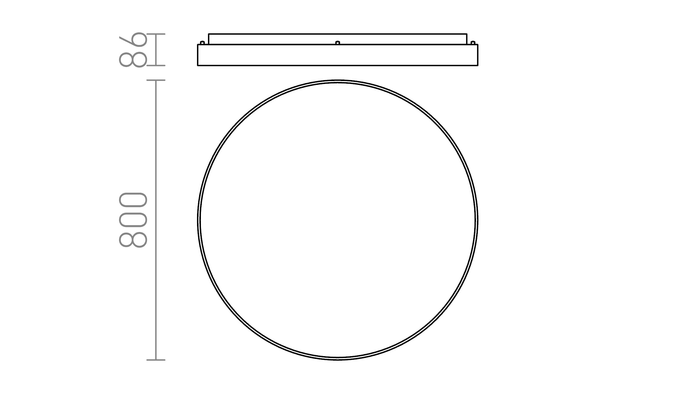 MENSA R 80 KATTO - Product sketch