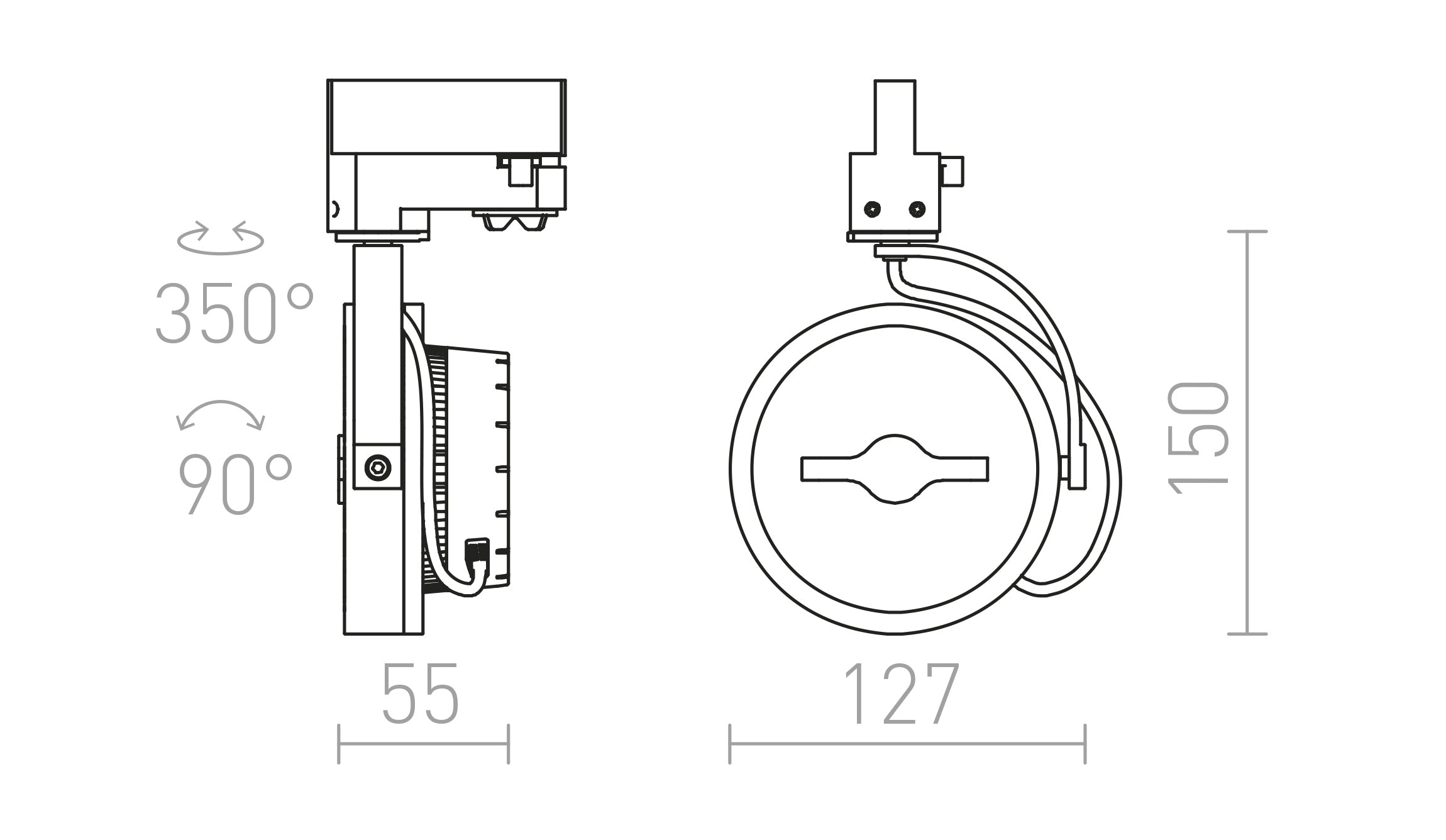 KELLY LED A 3-VAIHEKISKOLLE - Product sketch