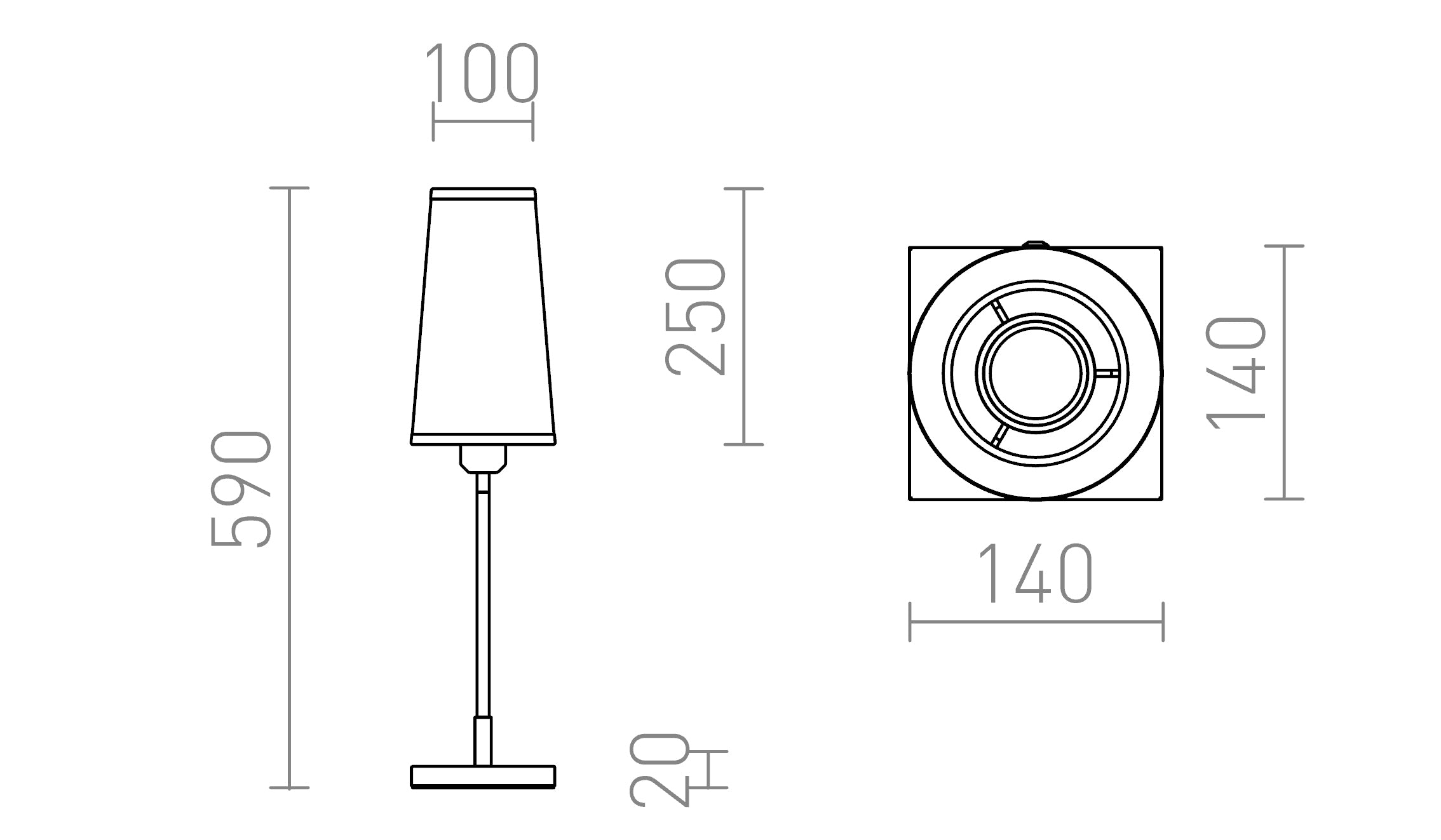 LULU PÖYTÄ - Product sketch