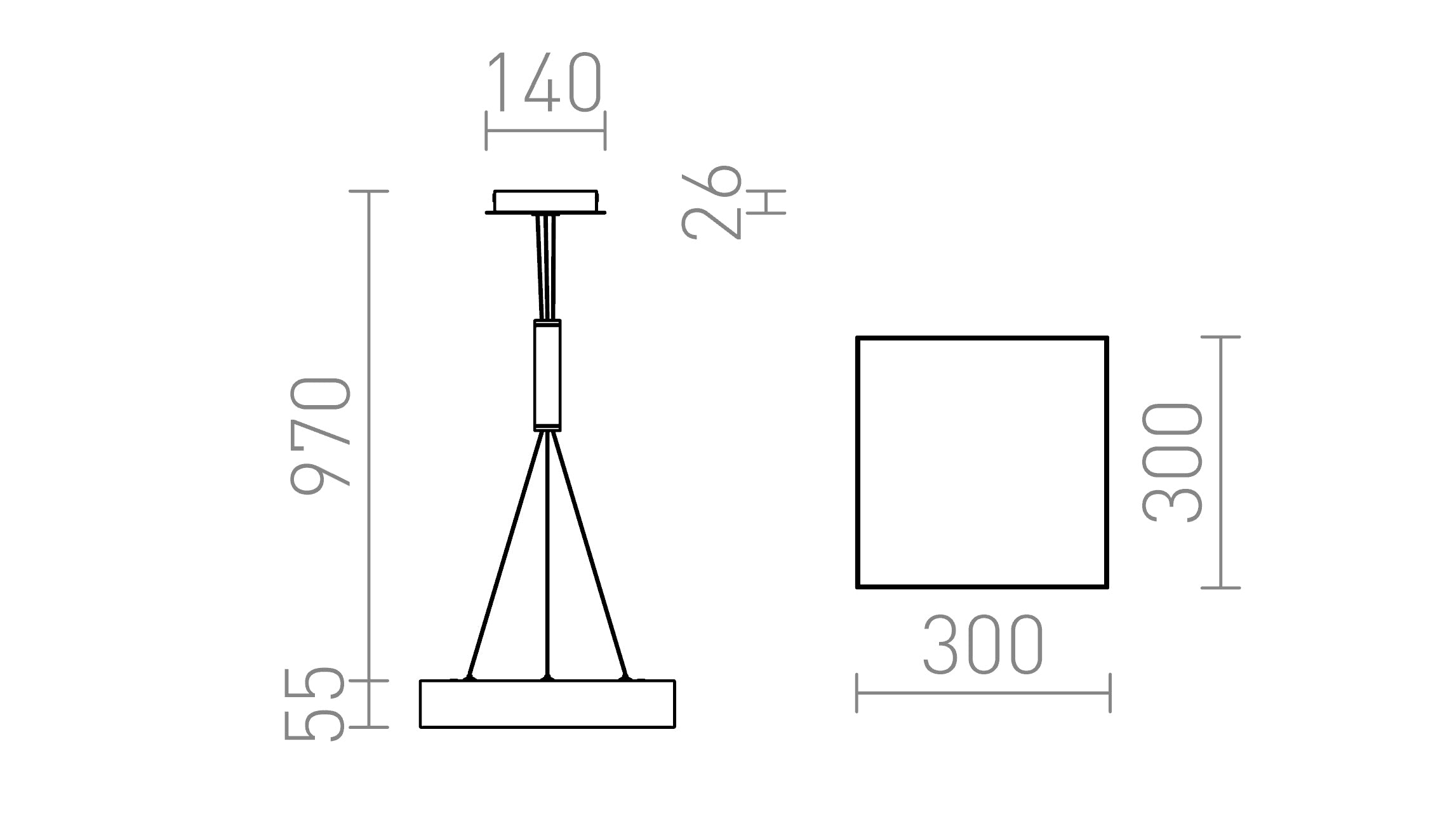 LARISA SQ 30 RIIPPUVALAISIN - Product sketch