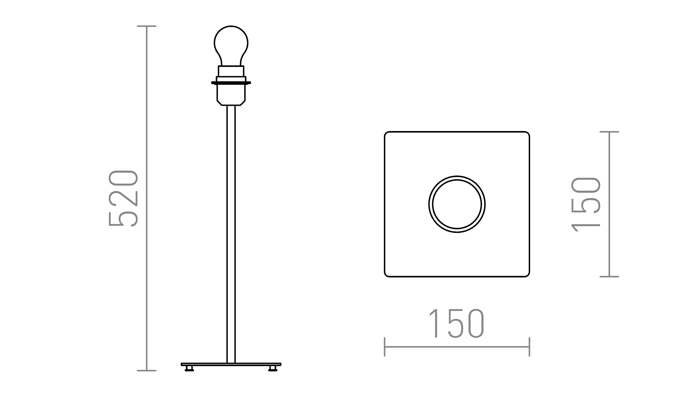 CORTINA PÖYTÄJALUSTA - Product sketch