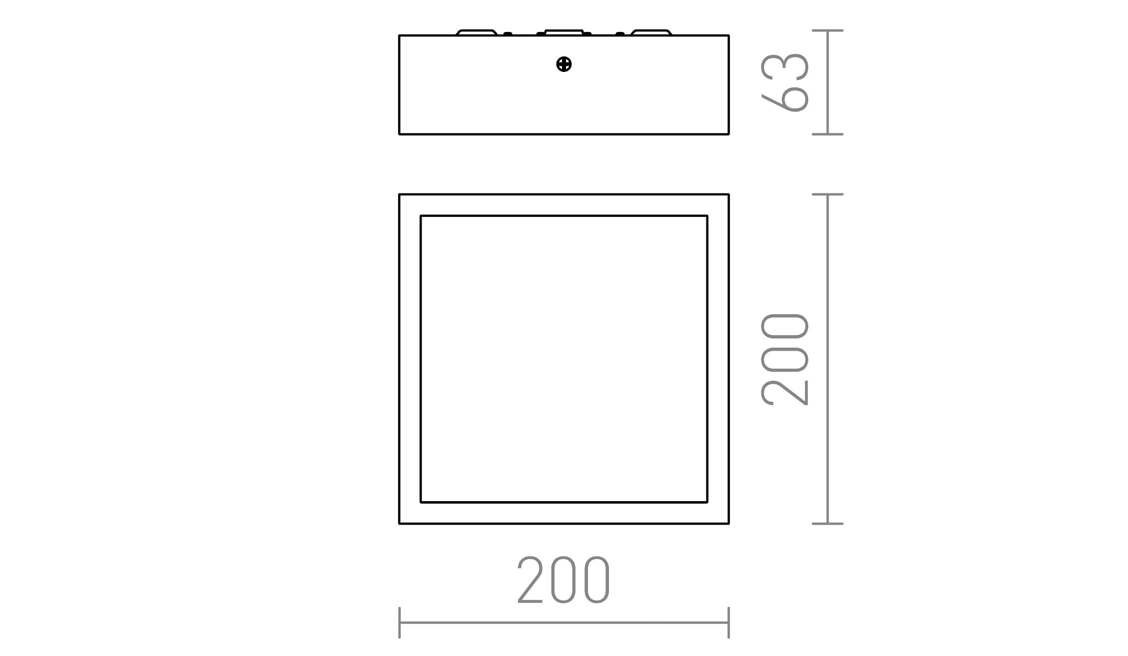 STRUCTURAL LED PINTA-ASENNETTAVA 20X20 - Product sketch