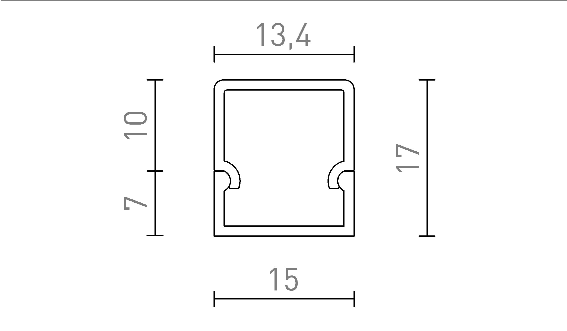 LED PROFIILI H - Product sketch