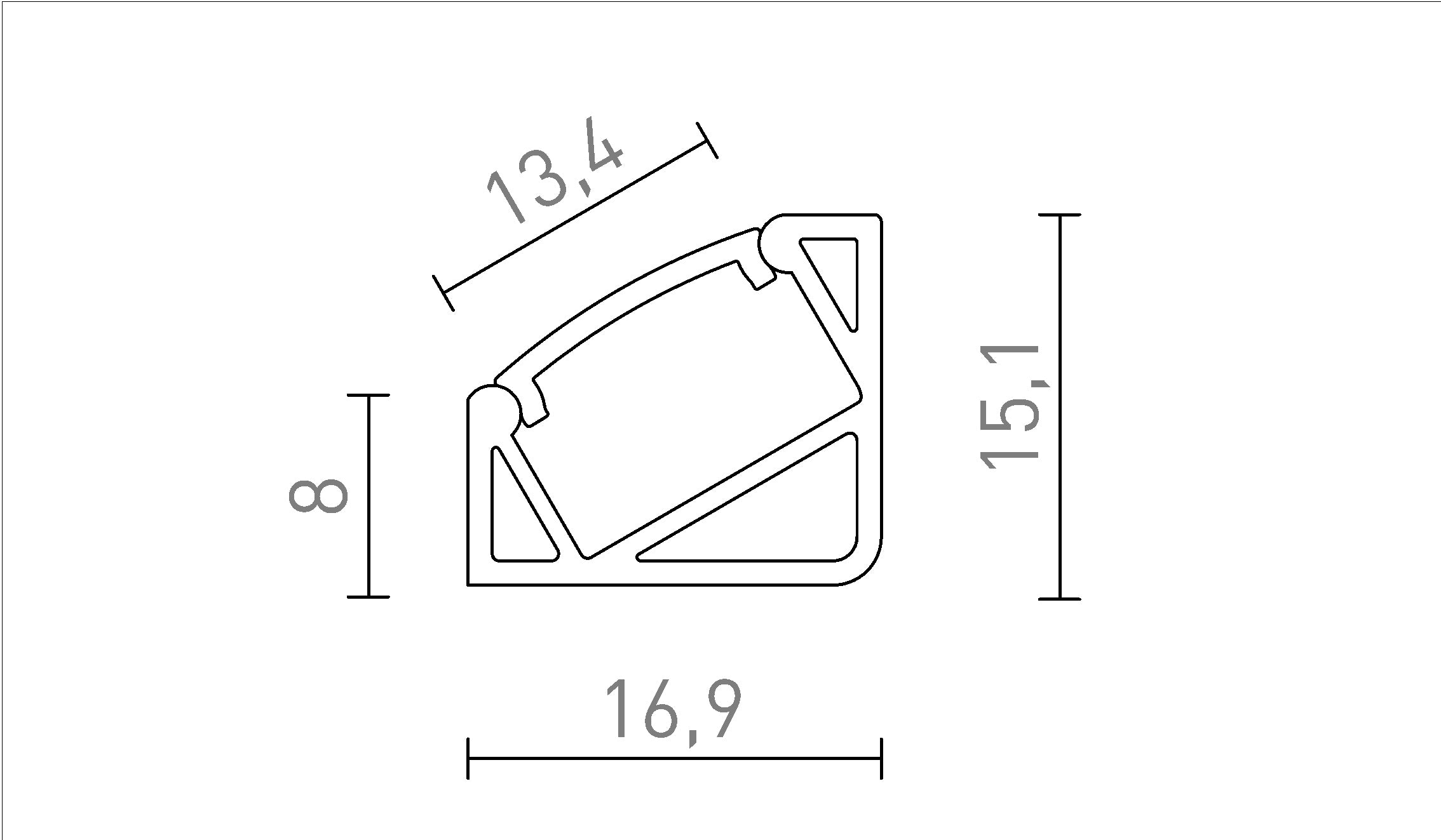 LED-PROFIILI I 30/60 - Product sketch