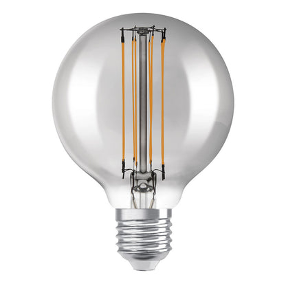 RENDL light source OSRAM Globe 80 DIMM smoke-colored 230V E27 LED EQ42 1800K G14437 1