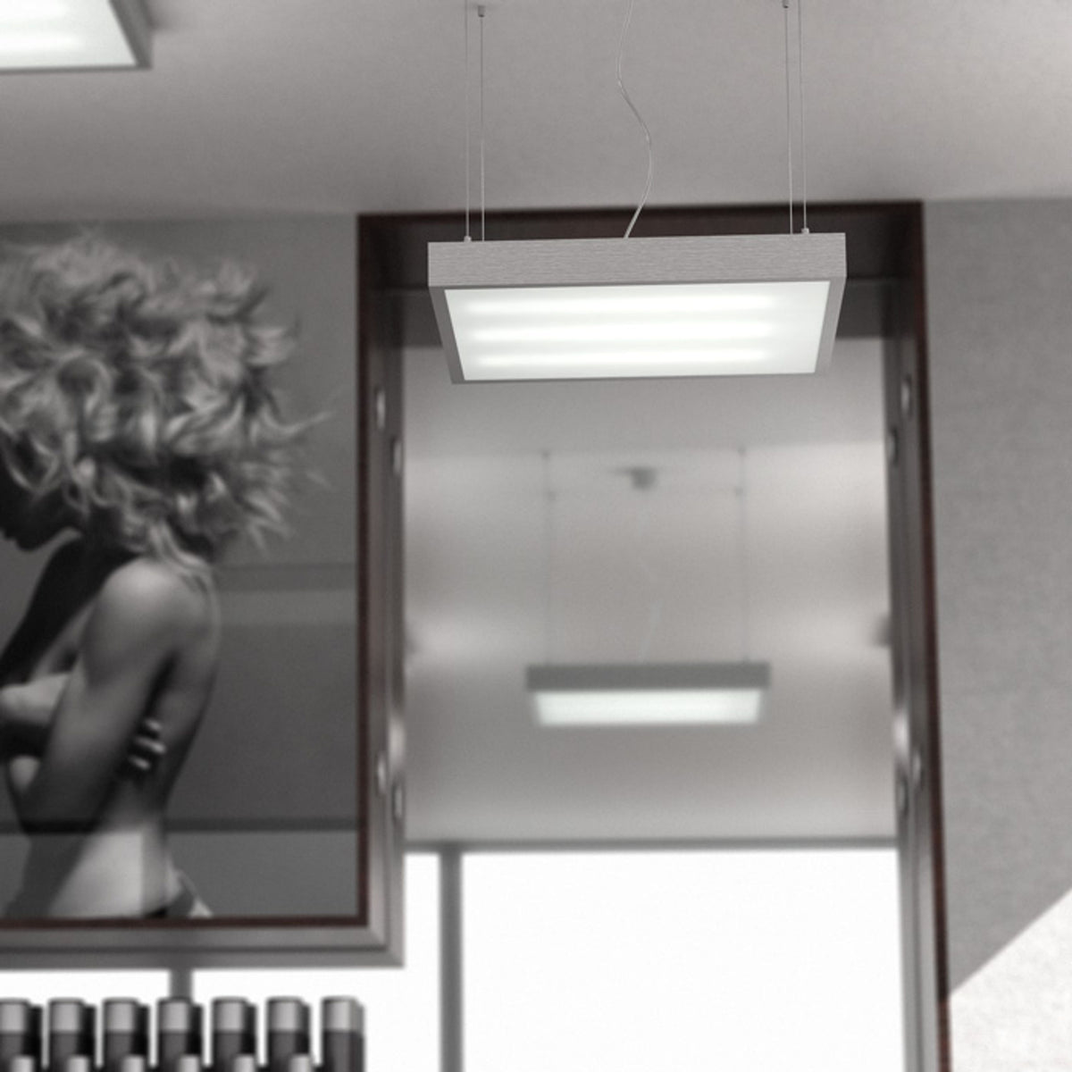 RENDL Outlet STRUCTURAL 55x55 pendant  brushed aluminum 230V 2G11 3x36W R10095 6
