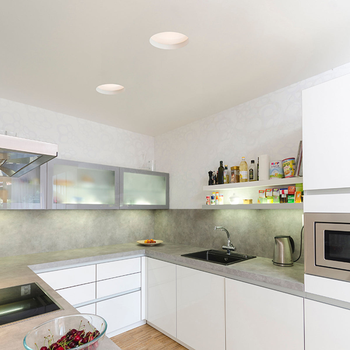 RENDL recessed light MIA R recessed  plaster/satinated acrylic 230V LED E27 2x11W R10444 3