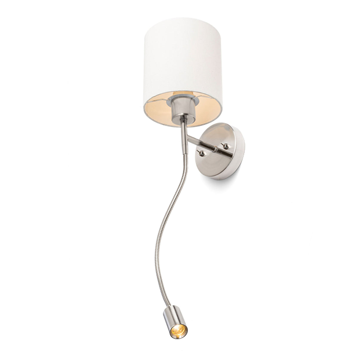 RENDL wall lamp VERSA wall with shade white matt nickel 230V LED E27 LED 15+3W 40°  3000K R10580 3