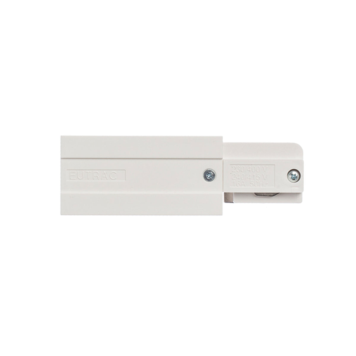 RENDL 3-circuit track system EUTRAC feed-in, polarity left white  230V  R11314 3