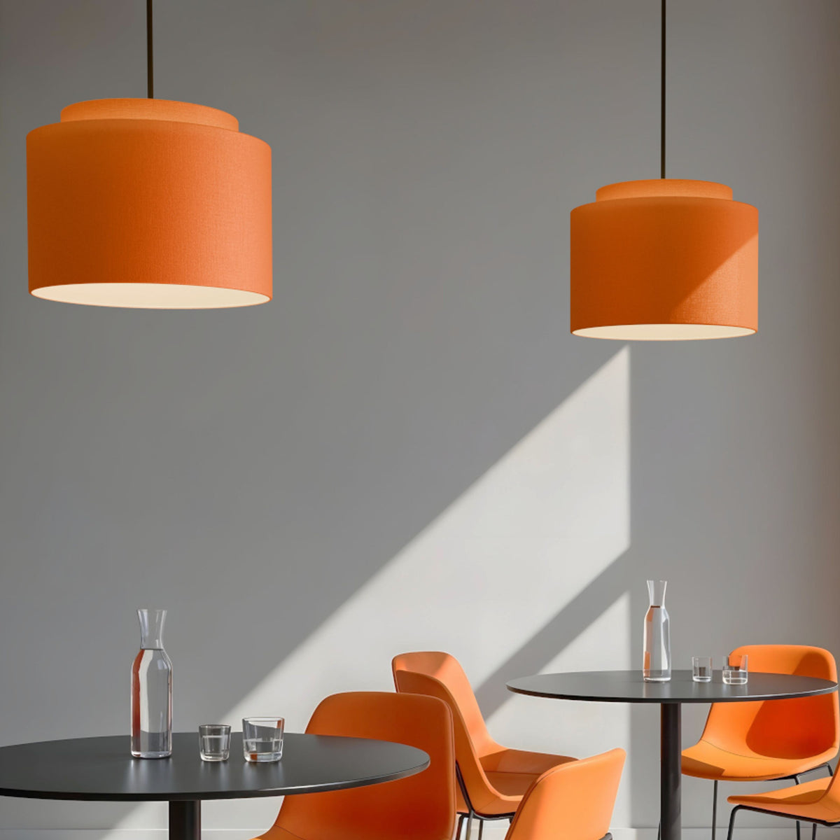 RENDL shades, shade bases, pendent sets DOUBLE 40/30 shade Chintz orange/white PVC max. 23W R11515 2