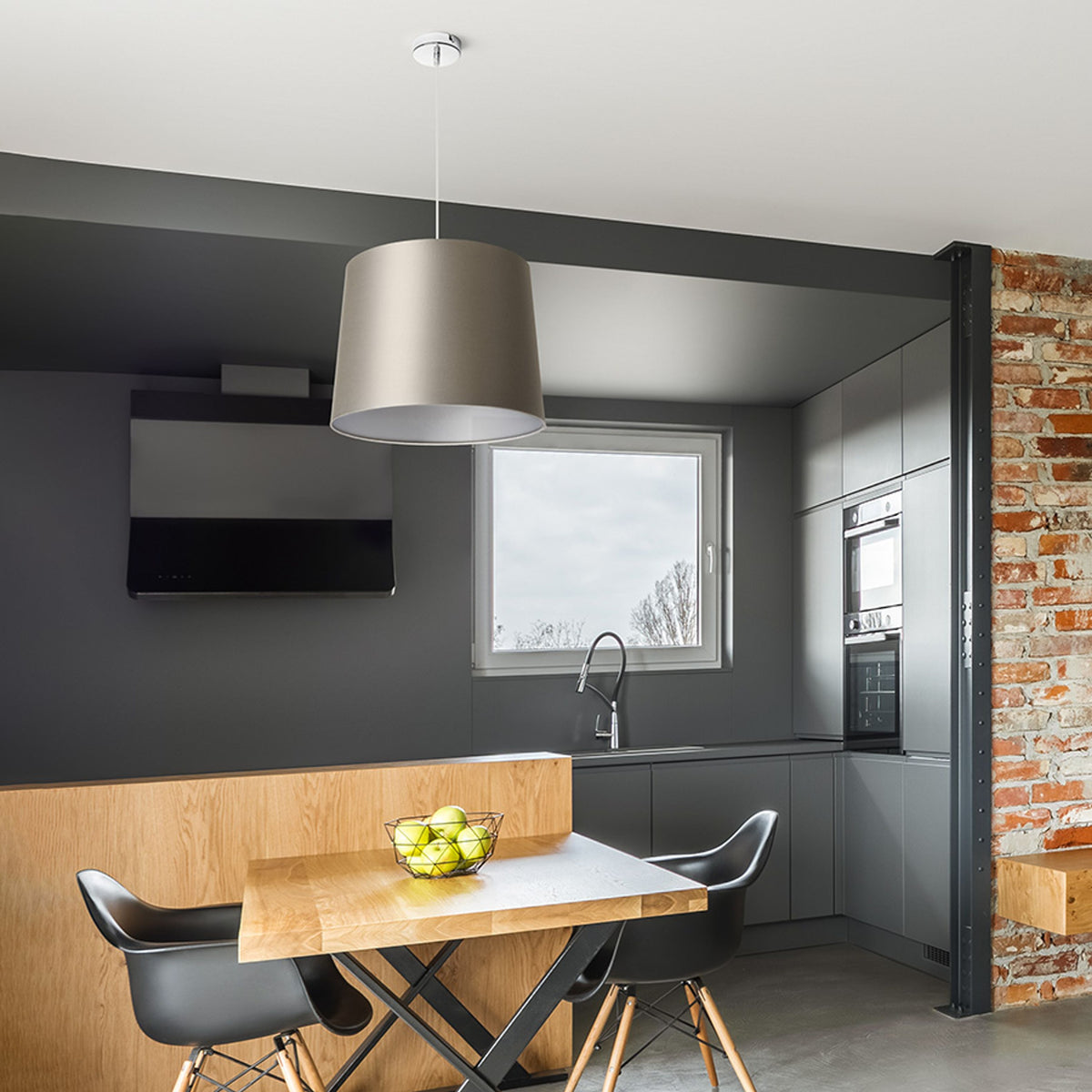 RENDL shades, shade bases, pendent sets ASPRO 40/30 shade  Monaco dove gray/silver PVC  max. 23W R11589 2