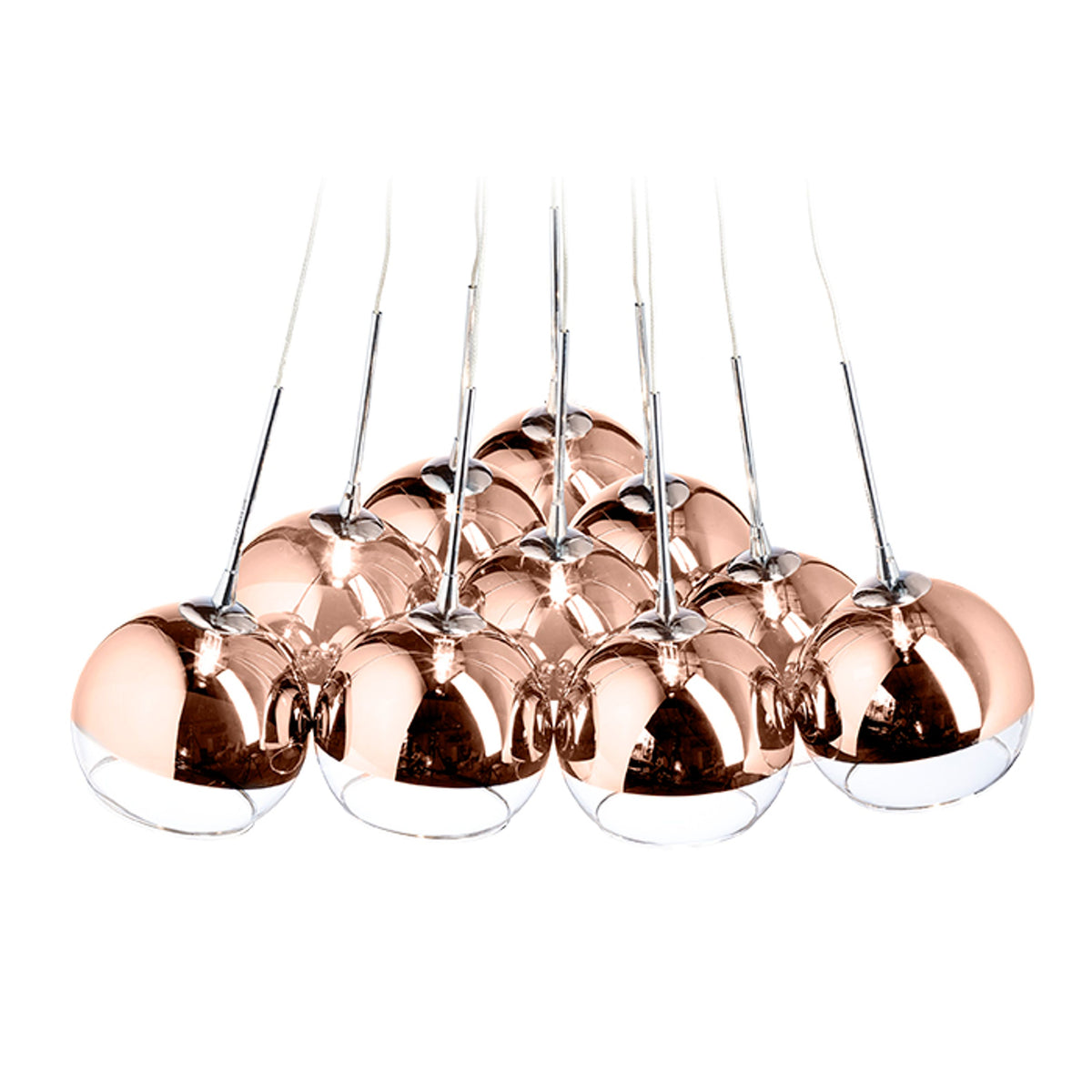 RENDL pendant lamp ASTRAL pendant  copper-tinted glass/clear glass 230V/12V G4 10x20W R11706 1
