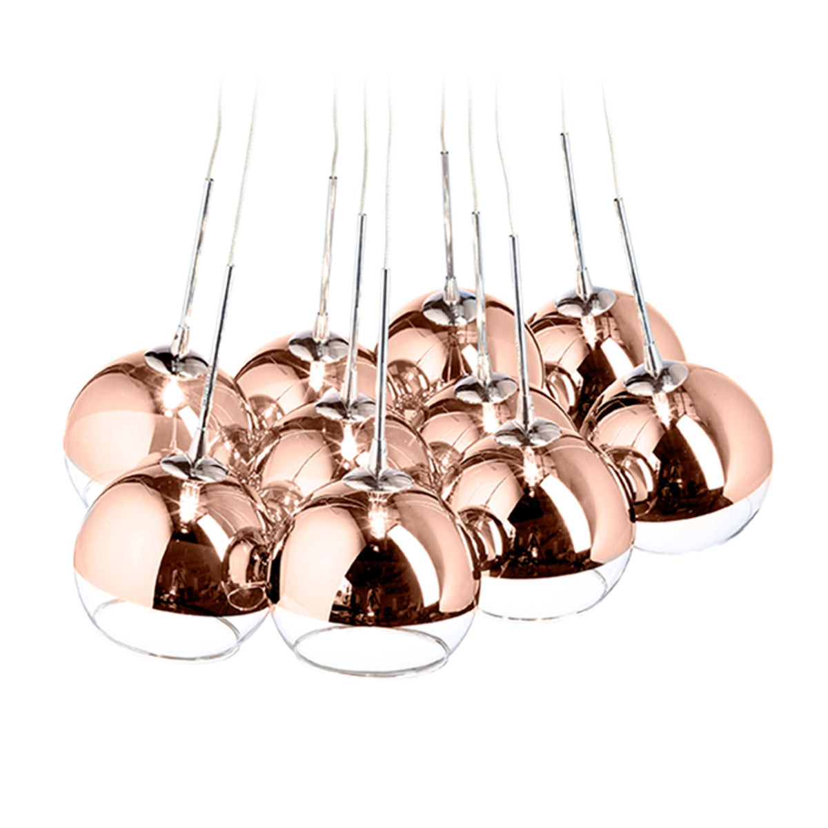 RENDL pendant lamp ASTRAL pendant  copper-tinted glass/clear glass 230V/12V G4 10x20W R11706 3