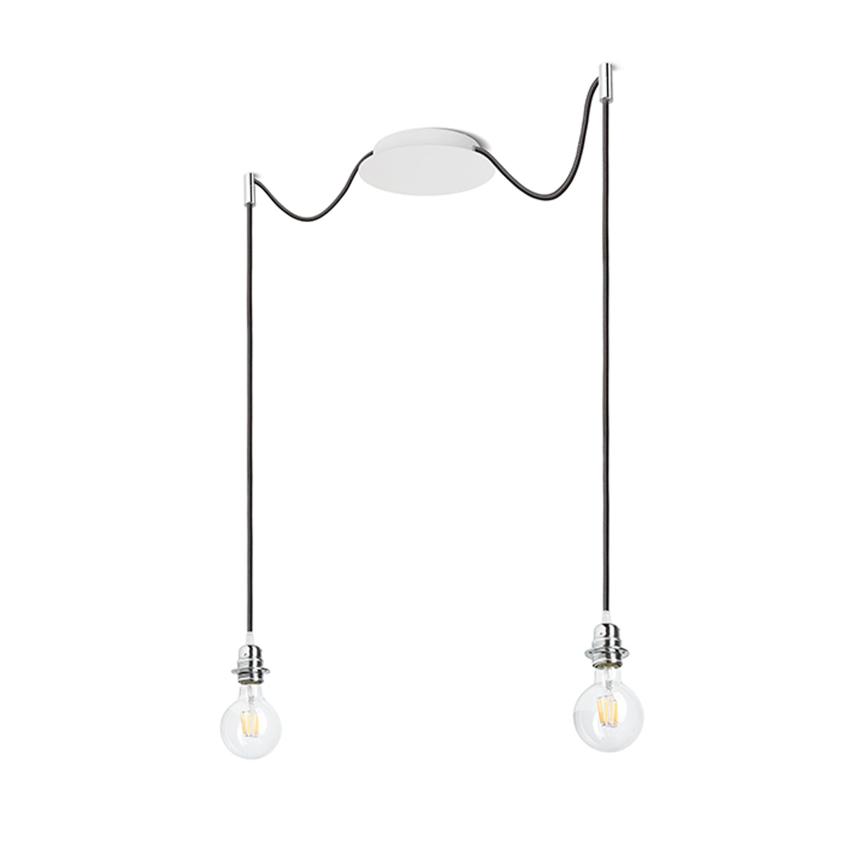 RENDL shades, shade bases, pendent sets KOMBIX 2 pendant set WB+BC+CHF   230V LED E27 2x15W R11778 1