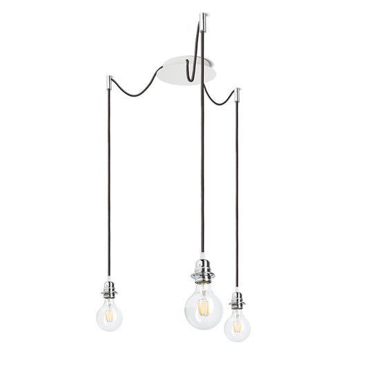 RENDL shades, shade bases, pendent sets KOMBIX 3 pendant set WB+BC+CHF   230V LED E27 3x15W R11779 1
