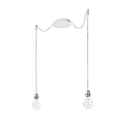 RENDL shades, shade bases, pendent sets KOMBIX 2 pendant set WB+TC+CHF   230V LED E27 2x15W R11781 1