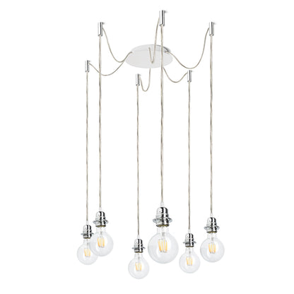 RENDL shades, shade bases, pendent sets KOMBIX 6 pendant set WB+TC+CHF   230V LED E27 6x15W R11783 1