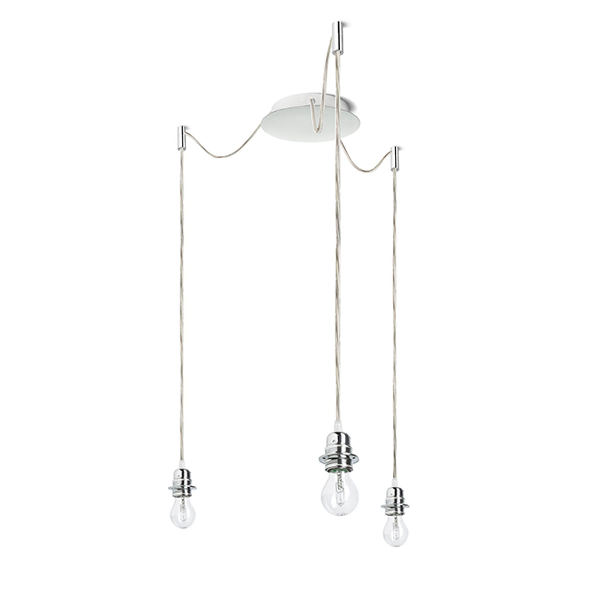 RENDL shades, shade bases, pendent sets KOMBIX 3 pendant set CHB+TC+CHF   230V LED E27 3x15W R11788 2
