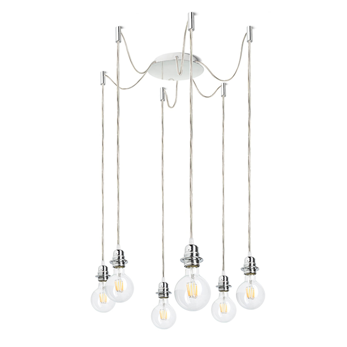 RENDL shades, shade bases, pendent sets KOMBIX 6 pendant set CHB+TC+CHF   230V LED E27 6x15W R11789 1