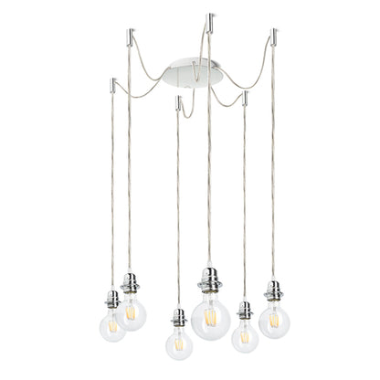 RENDL shades, shade bases, pendent sets KOMBIX 6 pendant set CHB+TC+CHF   230V LED E27 6x15W R11789 1