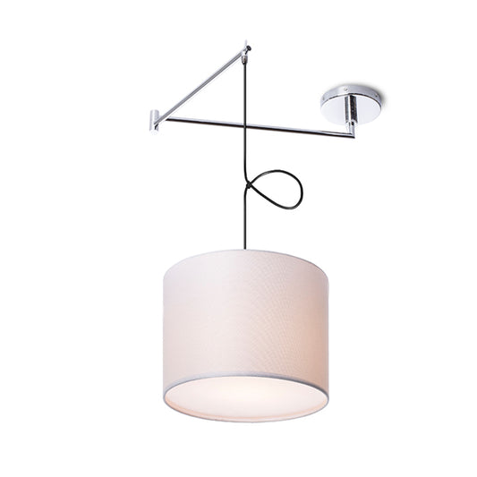 RENDL pendant lamp BROADWAY pendant on an arm white chrome 230V LED E27 15W R11978 1