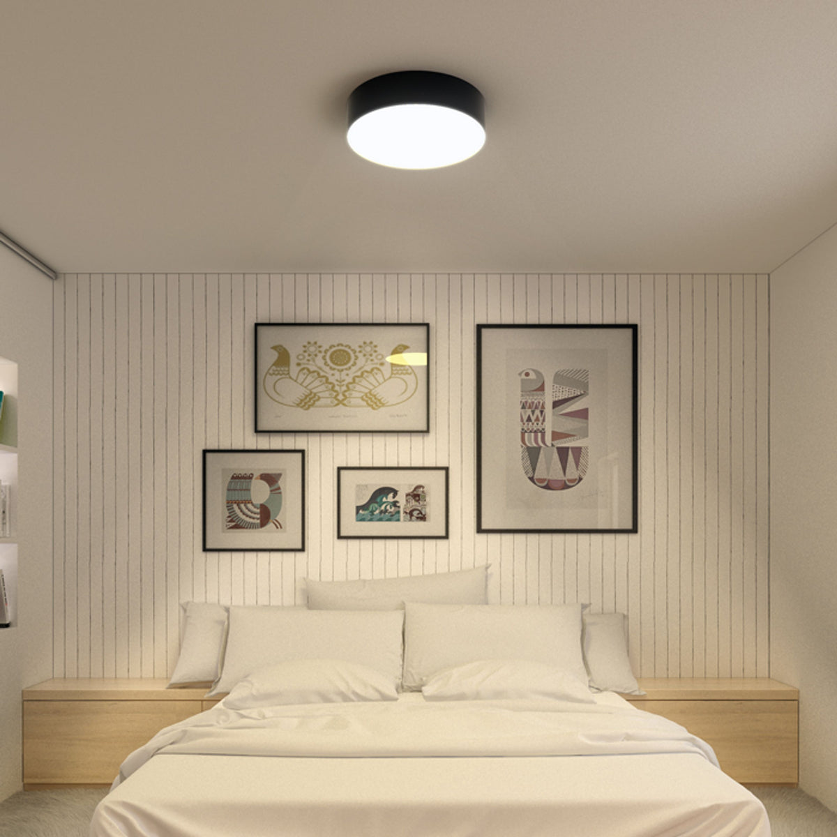 RENDL surface mounted lamp COIMBRA ceiling black 230V LED 24W 3000K R12526 10