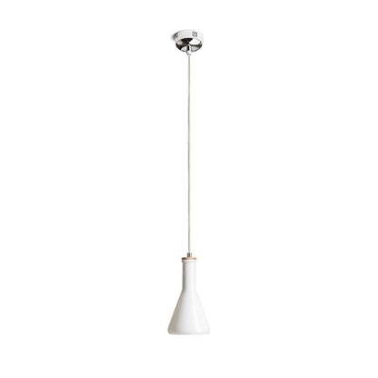 RENDL pendant lamp PULIRE CON pendant  opal-colored glass/wood/chrome 230V LED E14 6W R12663 8