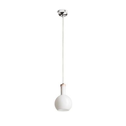 RENDL pendant lamp PULIRE RD pendant  opal-colored glass/wood/chrome 230V LED E14 6W R12664 2