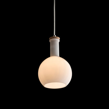 RENDL pendant lamp PULIRE RD pendant  opal-colored glass/wood/chrome 230V LED E14 6W R12664 5