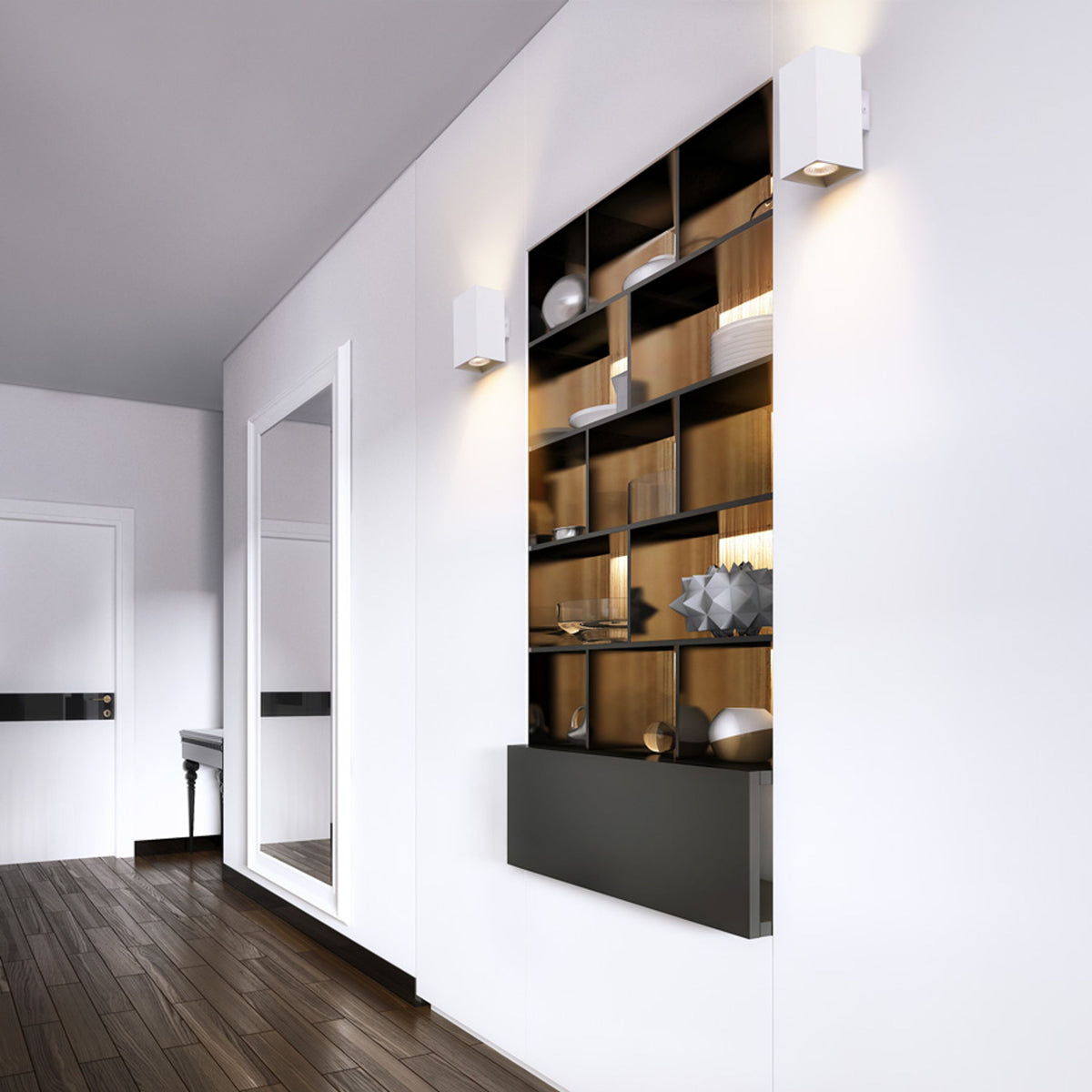 RENDL wall lamp AGATE II wall matte white  230V LED GU10 2x7W R12677 2