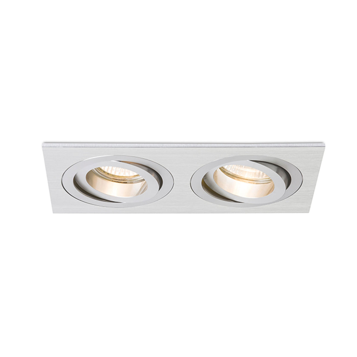 RENDL recessed light PASADENA GU10 SQ II recessed  brushed aluminum 230V LED GU10 2x7W R12712 6