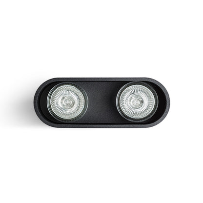 RENDL surface mounted lamp MANTOVA II ceiling matte black  230V LED GU10 2x7W R12734 6