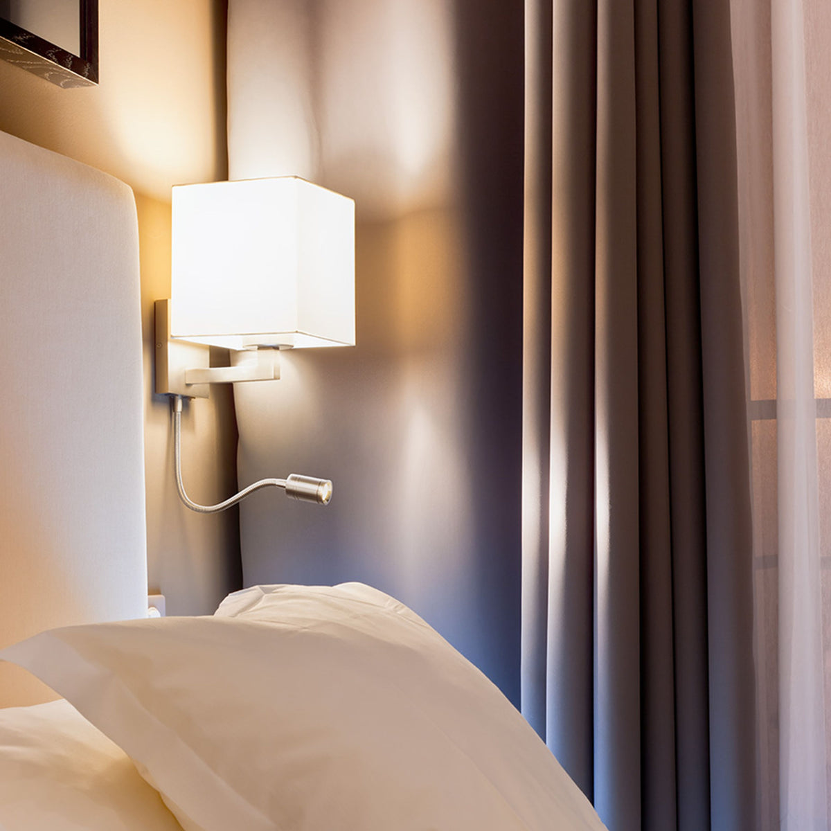 RENDL wall lamp TAINA with shade white matt nickel 230V LED E27 LED 15+3W 25°  3000K R12956 2
