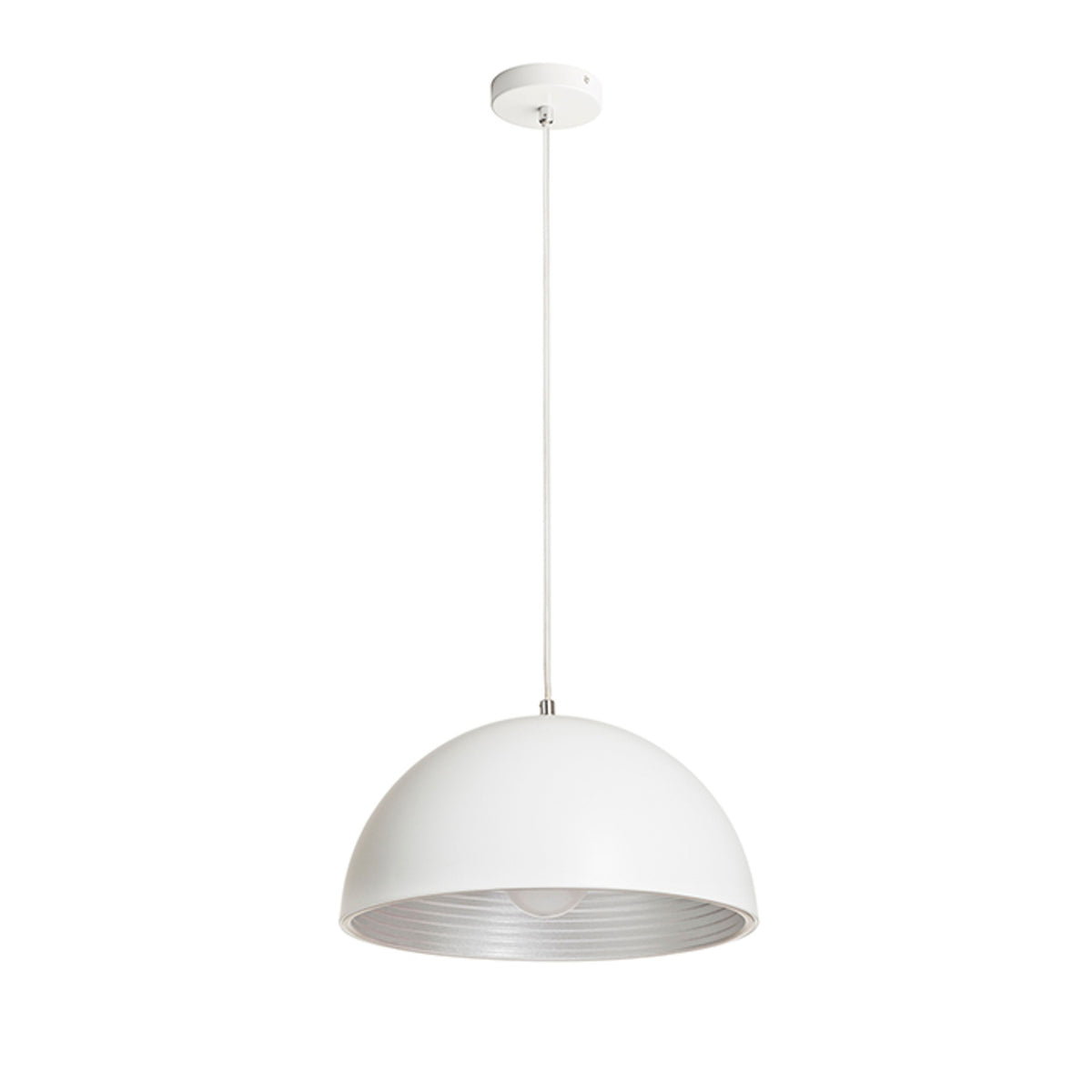 RENDL pendant lamp CARISSIMA 40 pendant matte white/silver grey  230V LED E27 15W R13048 7