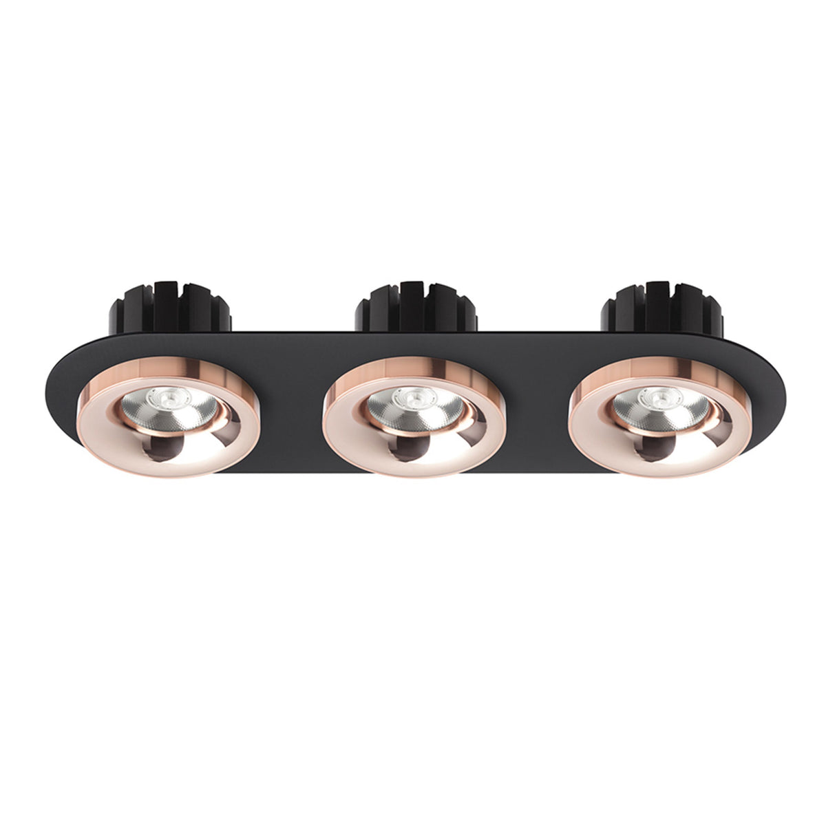 RENDL recessed light SHARM R III recessed black copper/copper 230V LED 3x10W 24° 3000K R13248 2