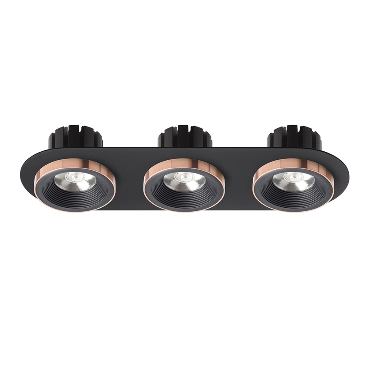 RENDL recessed light SHARM R III recessed black/black copper 230V LED 3x10W 24° 3000K R13249 2