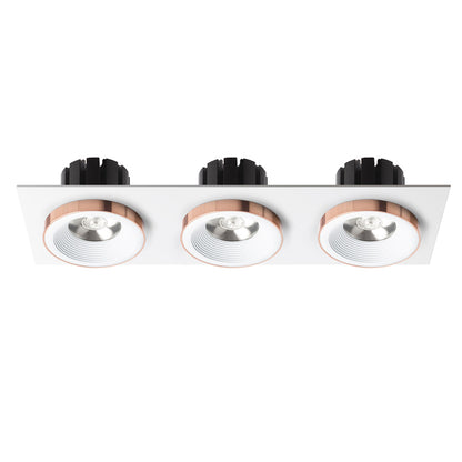 RENDL recessed light SHARM SQ III recessed white copper 230V LED 3x10W 24° 3000K R13260 2