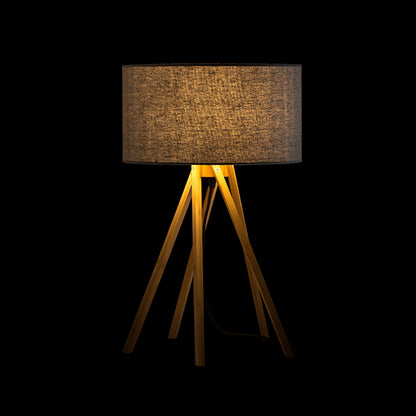 RENDL table lamp EL PASO table grey bamboo 230V LED E14 11W R13338 3