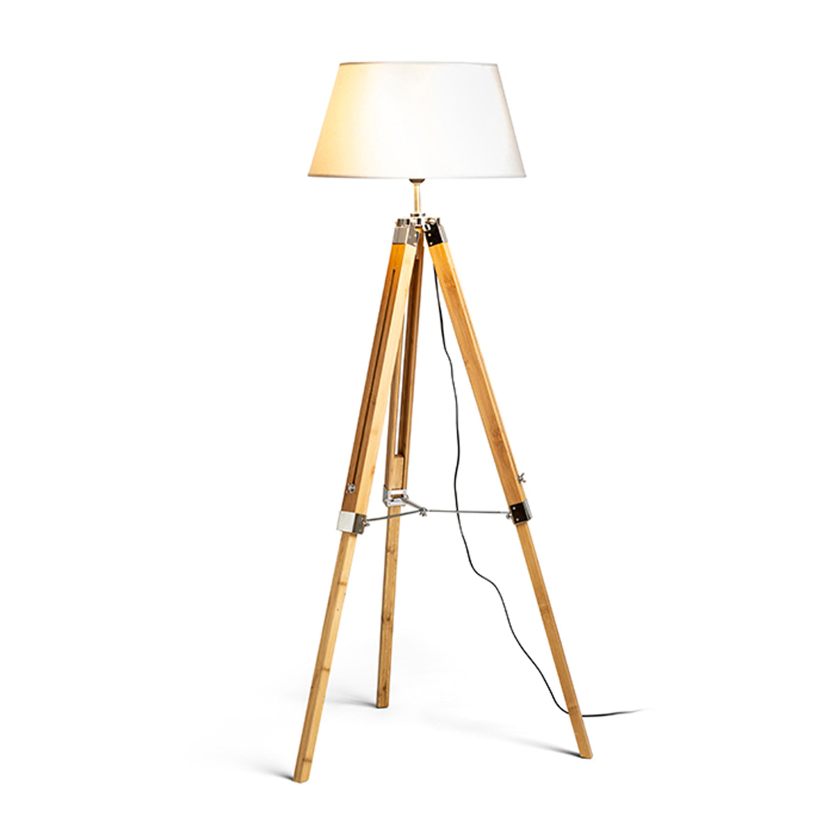 RENDL shades, shade bases, pendent sets ALVIS floor base  bamboo/chrome 230V LED E27 15W R13340 7