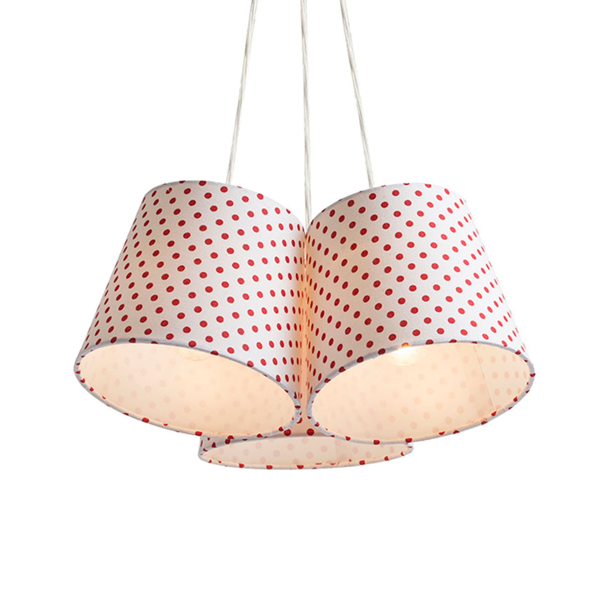 RENDL pendant lamp NANCY III pendant white/red  230V LED E14 3x11W R13345 2