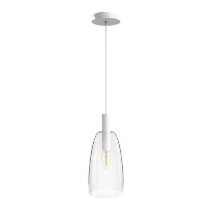 RENDL pendant lamp BELLINI L E14 pendant white clear glass 230V LED E14 15W R13658 1