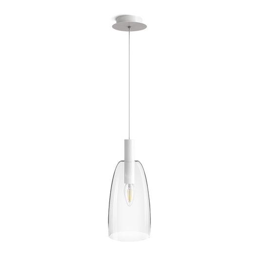 RENDL pendant lamp BELLINI L E14 pendant white clear glass 230V LED E14 15W R13658 1