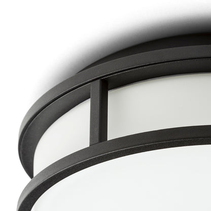 RENDL surface mounted lamp GRANDE LED 25 ceiling  opal-colored glass/black 230V LED 12W IP44  3000K R13677 3